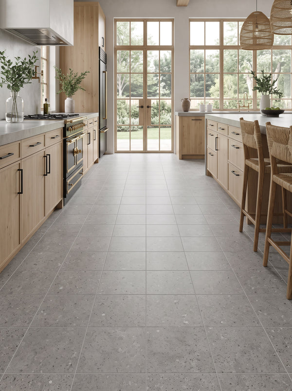 Bedrosians Poetry Stone Grey 12x12 Porcelain Field Tile Matte | Item Code 100010775