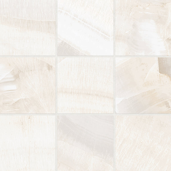 Bedrosians Magnifica Era 4" x 4" - 8mm Honed Porcelain Mosaic Tile in Crystal Onyx | Item Code 100011627