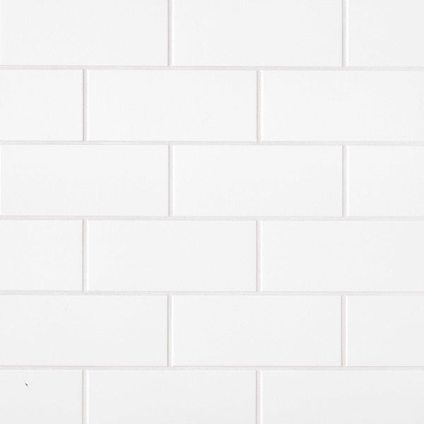 Bedrosians Traditions 4" x 10" Glossy Ceramic Tile in Ice White | Item Code CERTRAICE410B