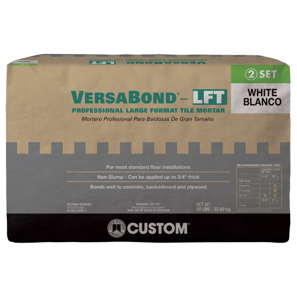 Bedrosians Custom Versabond LFT Thin-Set in White - 50lb. Bag | Item Code CUSMRT-VBLFTW-50