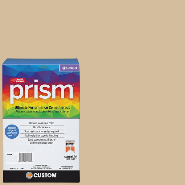 Bedrosians Custom Prism #122 Linen 17lb. Sanded Grout | Item Code CUSPSM-122-17
