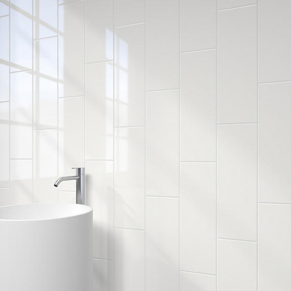 Color Wheel Linear Arctic White, Rectangle, 8X24, Glossy