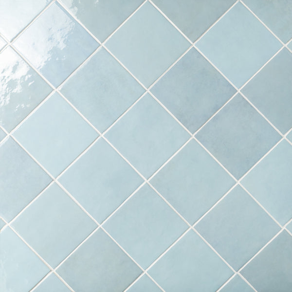 Bedrosians Cloé 5" x 5" Glossy Ceramic Tile in Baby Blue | Item Code DECCLOBAB55G