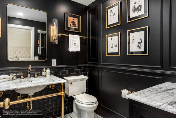 Bedrosians Ferrara 3" x 6" Honed Marble Tile in Nero | Item Code DECFERNER36H