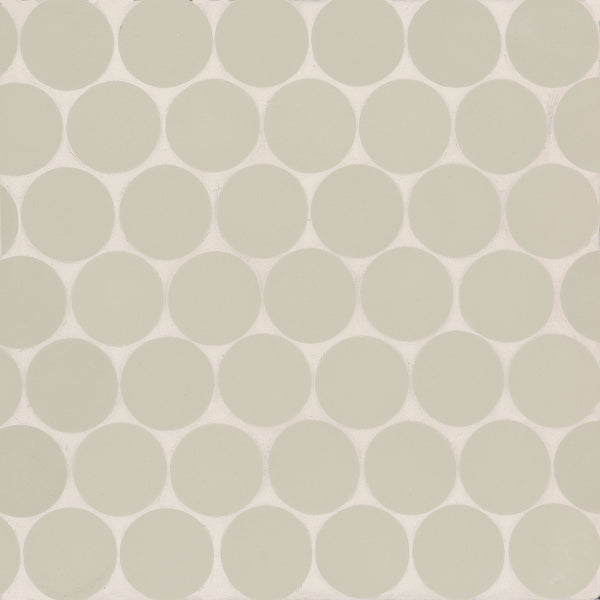 Bedrosians Makoto 2" Round Matte Porcelain Mosaic Tile in Kumo Grey | Item Code DECMAKKUG2RMOM