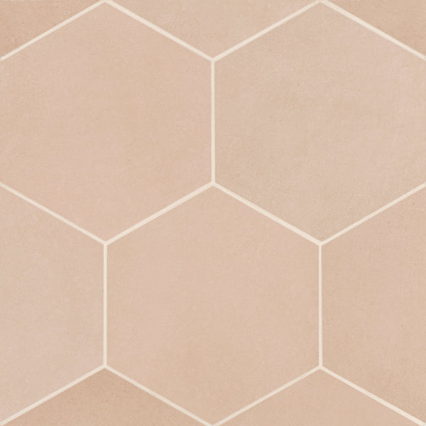 Bedrosians Makoto 10" x 11.5" Hexagon Matte Porcelain Tile in Momoiro Blush | Item Code DECMAKMOBHEX10M