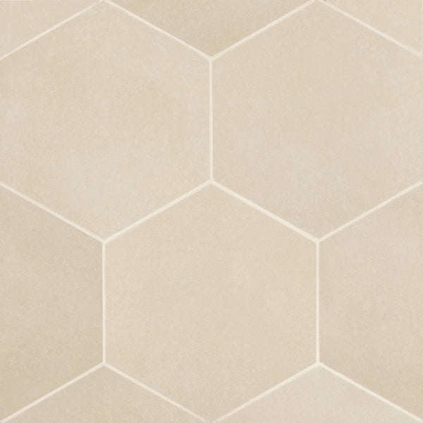 Bedrosians Makoto 10" x 11.5" Hexagon Matte Porcelain Tile in Tatami Beige | Item Code DECMAKTABHEX10M