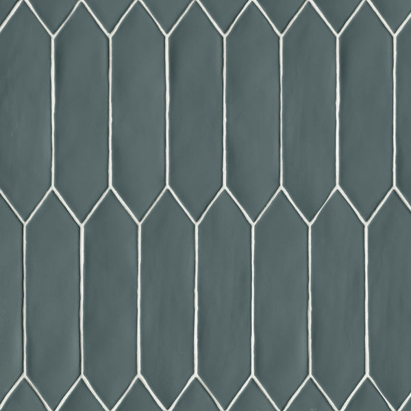 Bedrosians Reine 3" x 12" Picket Pattern Matte Ceramic Wall Tile in Gentlemen Grey | Item Code DECREIGEG311PICM