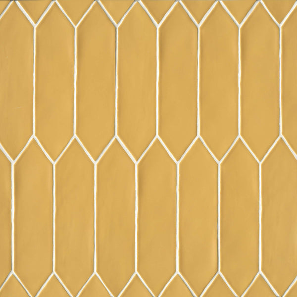 Bedrosians Reine 3" x 12" Picket Pattern Matte Ceramic Wall Tile in Golden | Item Code DECREIGOL311PICM