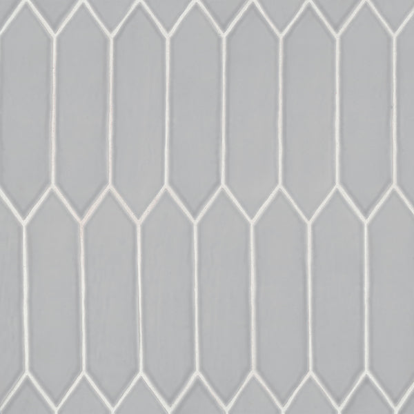 Bedrosians Reine 3" x 12" Picket Pattern Matte Ceramic Wall Tile in Grey | Item Code DECREIGRE311PICM