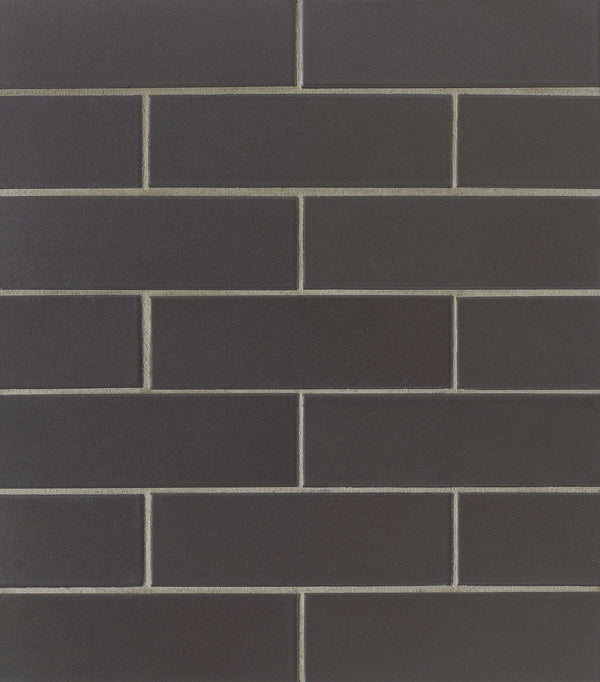 Bedrosians Zenia 2" x 6" Matte Porcelain Floor & Wall Mosaic in Gravity | Item Code DECZENGRA26MMO