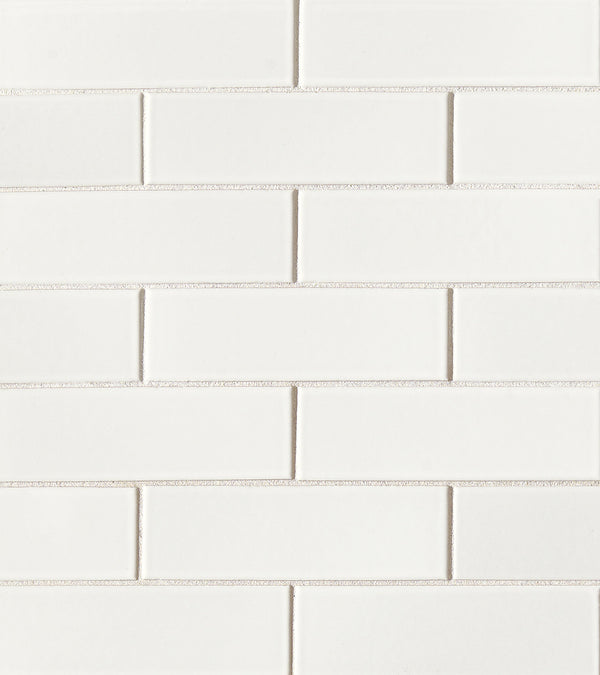 Bedrosians Zenia 2" x 6" Porcelain Floor and Wall Mosaic in Milky Way | Item Code DECZENMIW26GMO