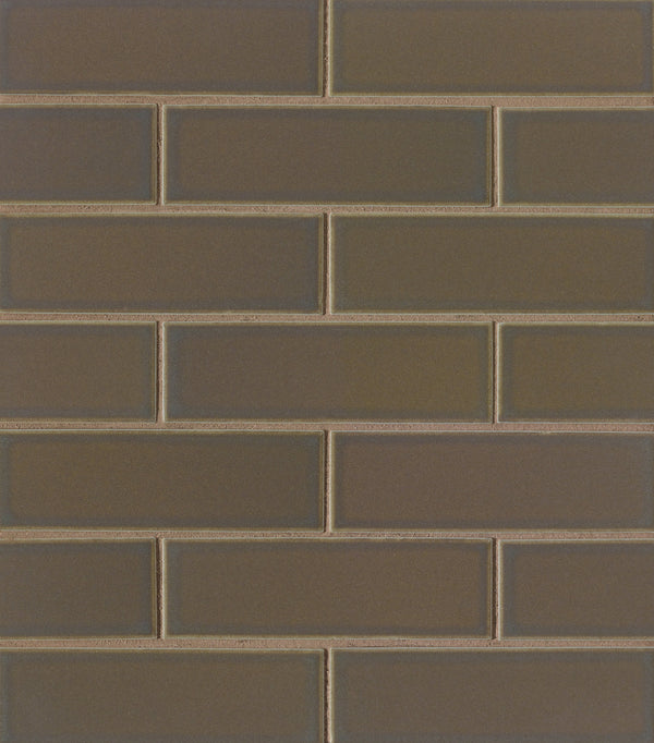 Bedrosians Zenia 2" x 6" Matte Porcelain Floor & Wall Mosaic in Umbra | Item Code DECZENUMB26MMO
