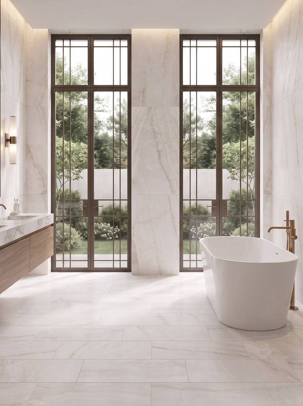 Bedrosians Magnifica Era 24" x 48" - 8mm Honed Porcelain Tile in Crystal Onyx | Item Code 100010908
