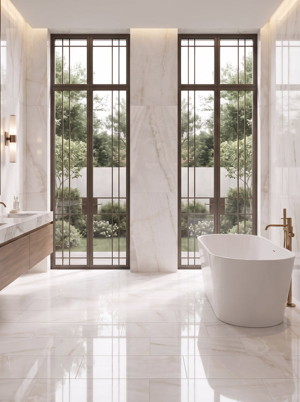 Bedrosians Magnifica Era 24" x 48" - 8mm Polished Porcelain Tile in Crystal Onyx | Item Code 100010909