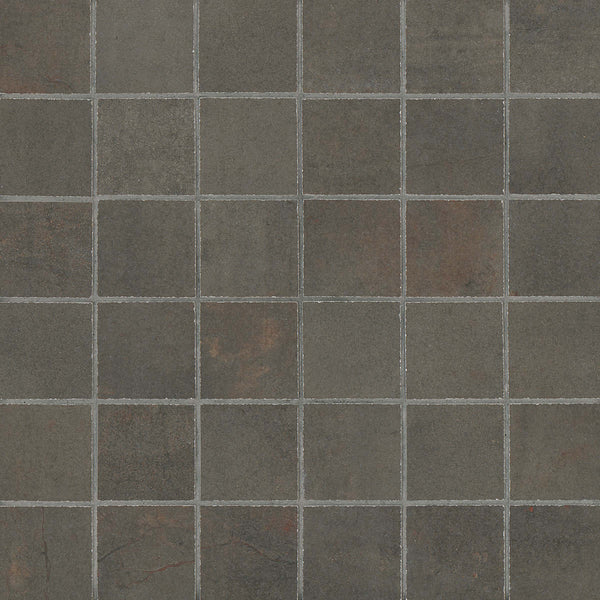 Bedrosians Rebel 2" x 2" Floor & Wall Mosaic in Lead | Item Code FLAREBLEA22MO