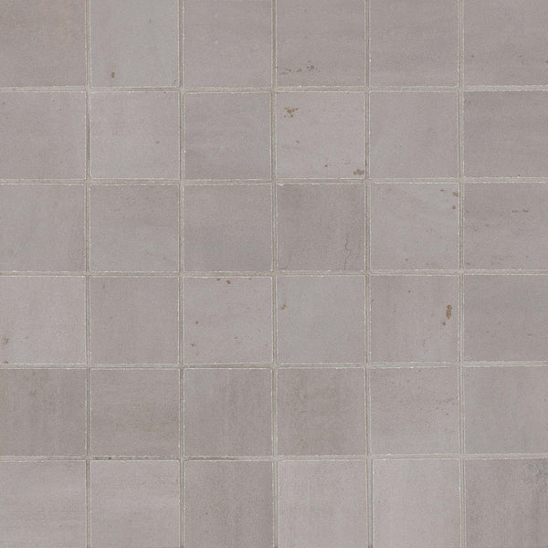Bedrosians Rebel 2" x 2" Floor & Wall Mosaic in Silver | Item Code FLAREBSIL22MO