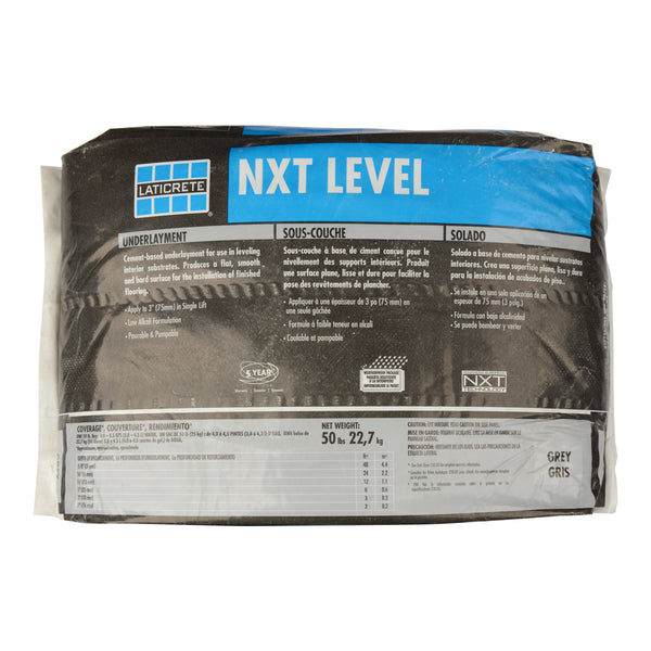 Bedrosians Laticrete NXT Level Underlayment in Grey - 50 lb. Bag | Item Code LATNXTLEVGR50