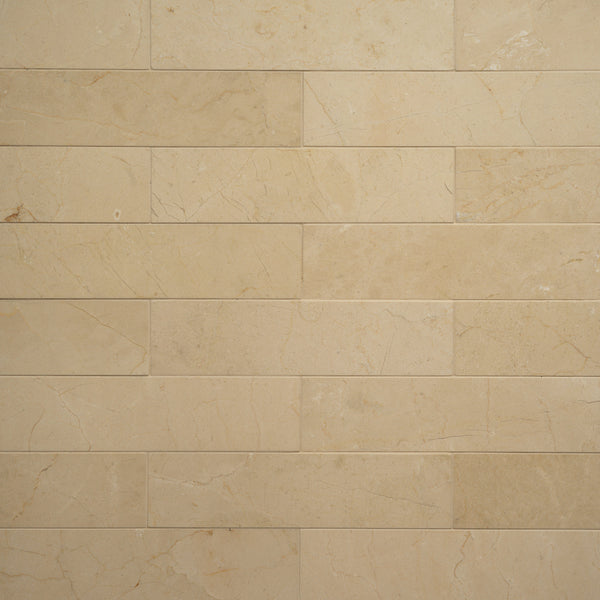 Bedrosians Crema Marfil Select 3" x 12" Floor & Wall Tile | Item Code MRBCREMAR0312H