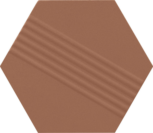 Marazzi Rhyme and Reason Warm Terracotta, Hexagon, Ripple Mix, 4, Matte | SKU RR20HEX4MIXMT