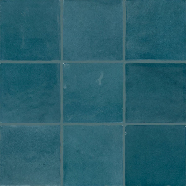 Marazzi Zellige Neo Petrolio, Square, Undulated, 4X4, Glossy | SKU ZL05SQU44UND1P4