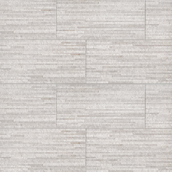 Bedrosians Purestone 12" x 24" Matte Muretto Textured Porcelain Tile in Grigio | Item Code PIEPURGR1224M
