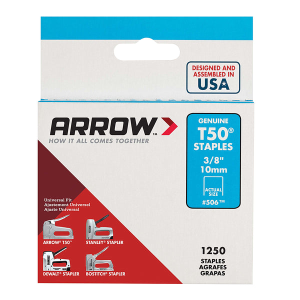 Bedrosians Arrow T50 3/8 in. Staples (1250-Pack) | Item Code TLSAROSTA38-50624
