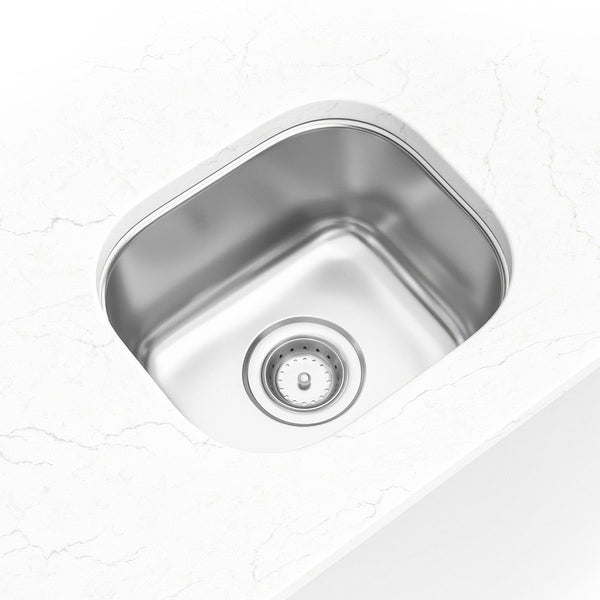 MSI 18-Gauge Stainless Steel Undermount Single Bowl Sink, installed in a room setting