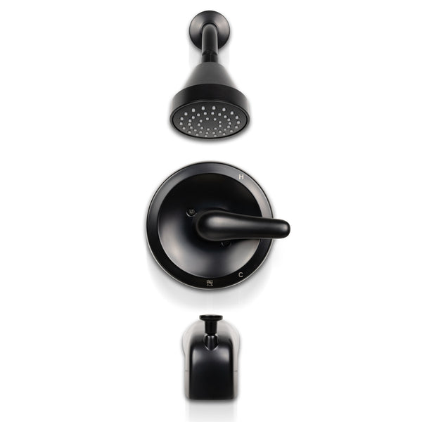 MSI 1-Handle 1-Spray Tub and Shower Faucet with Pressure Balance Valve in Matte Black (6104-608) | MSI Item FAU-S1HMB6104-608