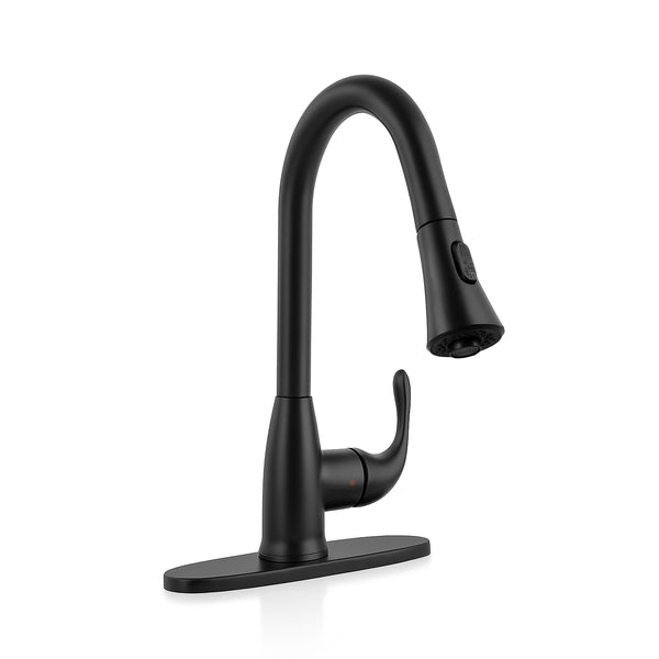 MSI 1-Handle Pull-Down Sprayer Kitchen Faucet in Matte Black (8401-803) | MSI Item FAU-K1HMB8401-803
