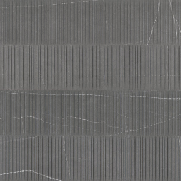 Bedrosians Nomade 24"x48" Parallelo Deco Matte Porcelain Tile in Noir | Item Code 100000182