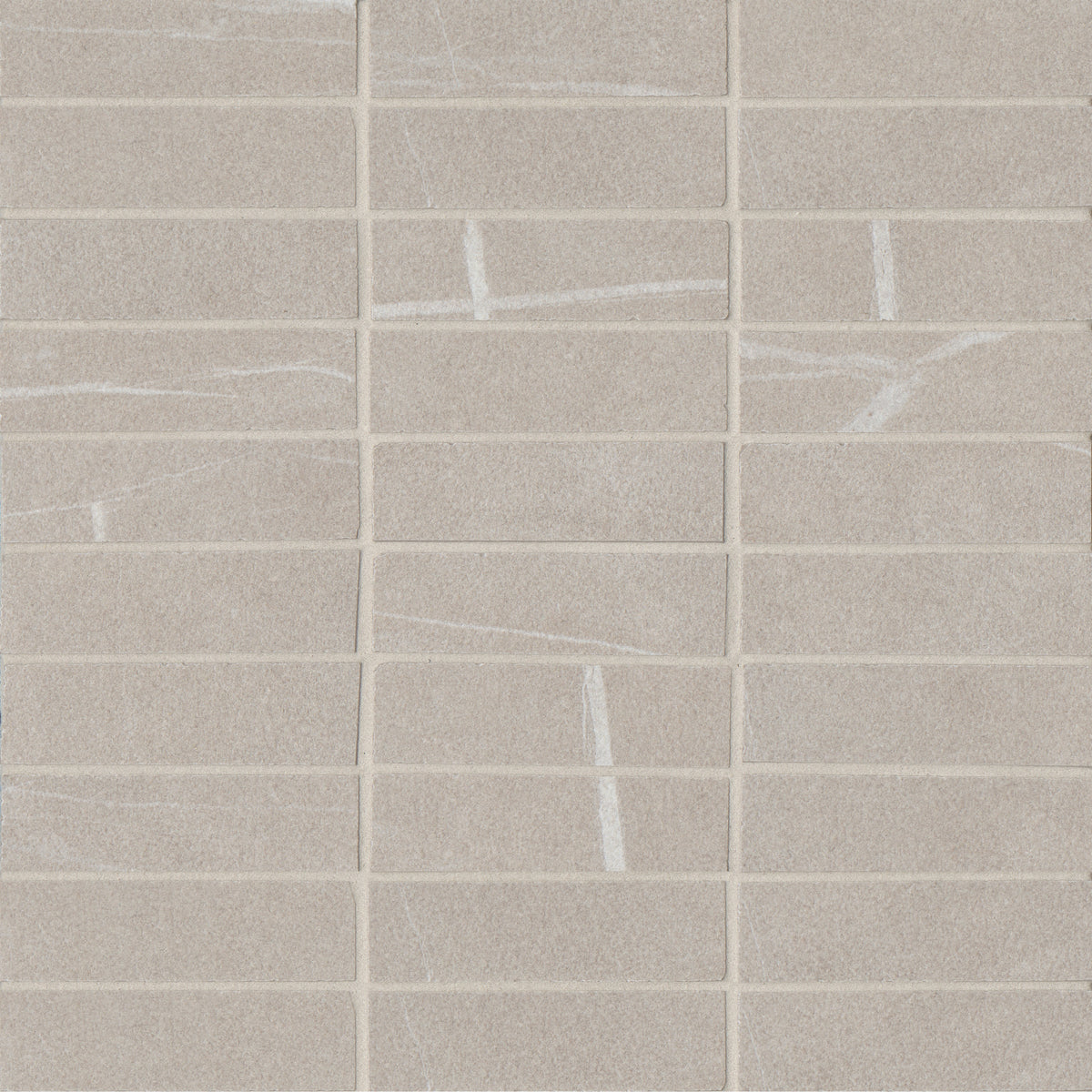 Bedrosians Nomade 1"x4" Matte Porcelain Straight Set Mosaic Tile in Bone | Item Code 100000190