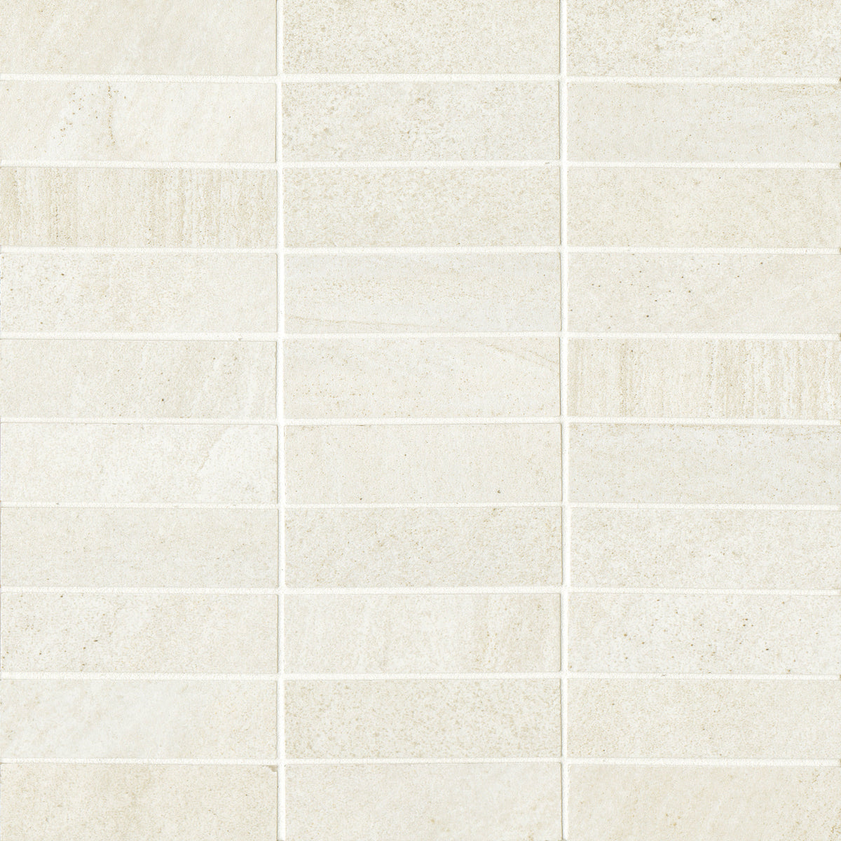 Bedrosians Purestone 1"x4" Matte Porcelain Mosaic Tile in Bianco | Item Code 100000244