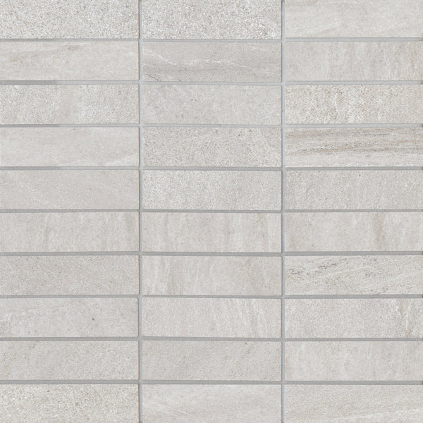 Bedrosians Purestone 1"x4" Glazed Porcelain Mosaic Tile in Grigio | Item Code 100000245
