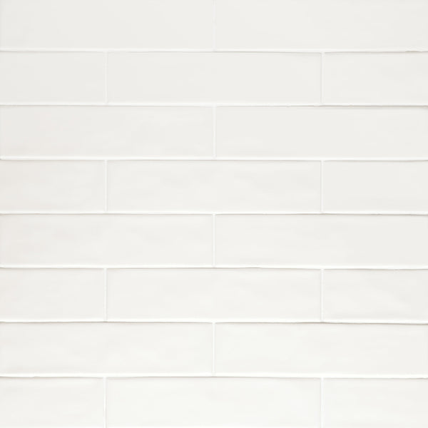 Bedrosians Clara 2.75" x 11" Matte Porcelain Tile in White | Item Code 100000799