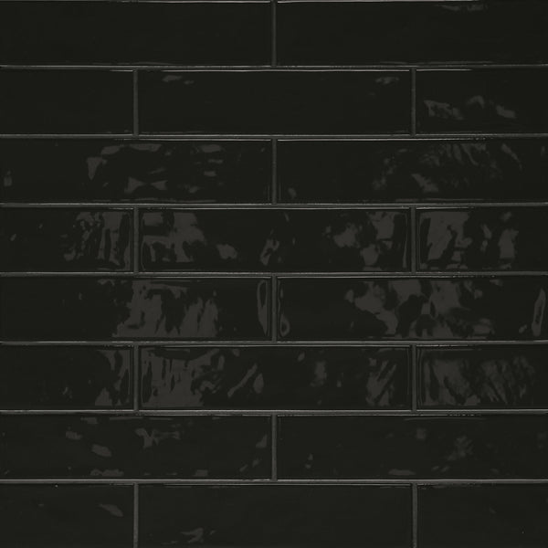 Bedrosians Clara 2.75" x 11" Glossy Porcelain Tile in Noir | Item Code 100000806