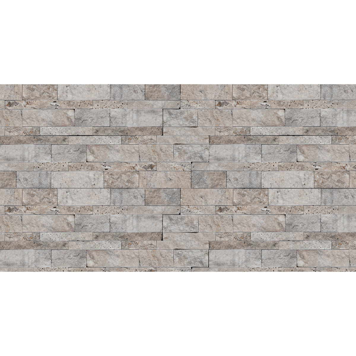 Bedrosians Silver Cream 6" x 24" Split Face Travertine Ledger | Item Code 100000855
