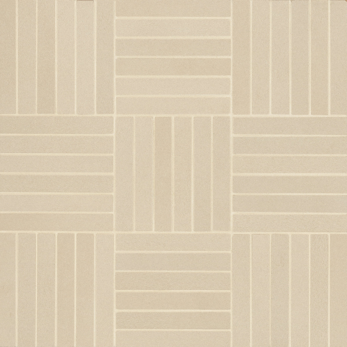 Bedrosians Sahara .5" x 4" Matte Crosshatch Porcelain Mosaic Tile in Ecru | Item Code 100001046