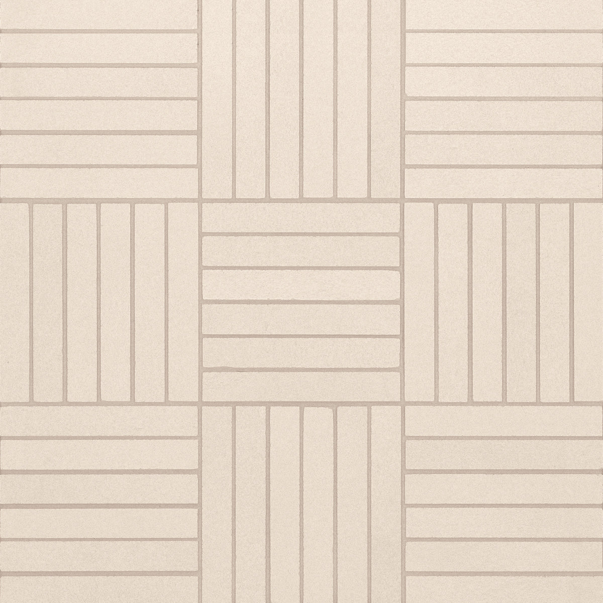 Bedrosians Sahara .5" x 4" Matte Crosshatch Porcelain Mosaic Tile in White | Item Code 100001047