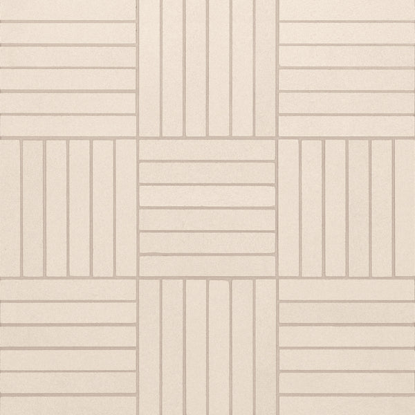 Bedrosians Sahara .5" x 4" Matte Crosshatch Porcelain Mosaic Tile in White | Item Code 100001047
