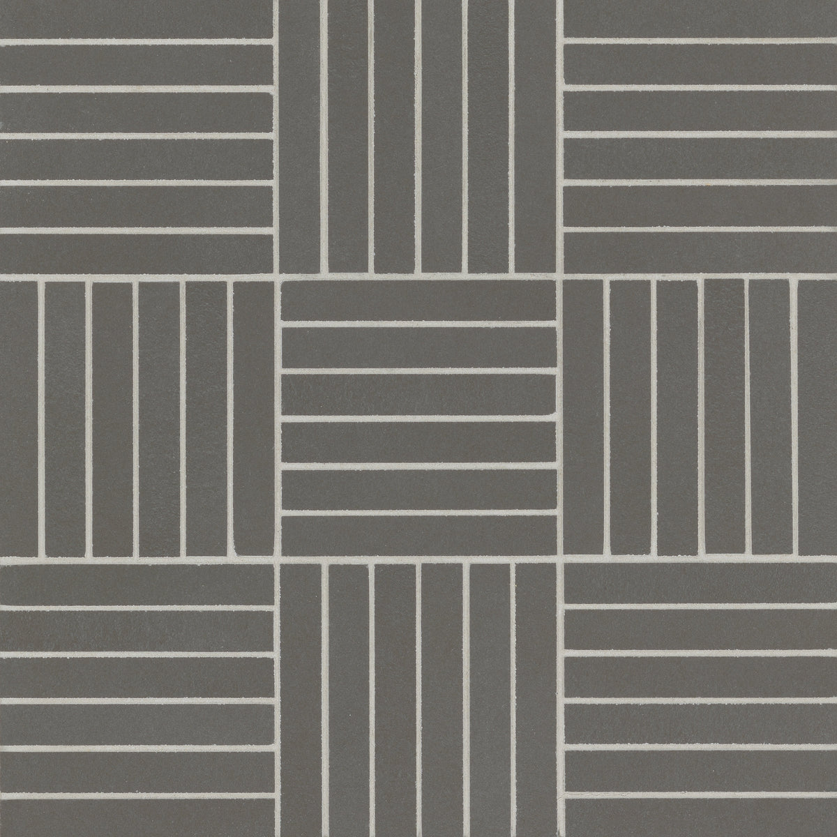 Bedrosians Sahara .5" x 4" Matte Crosshatch Porcelain Mosaic Tile in Dark | Item Code 100001050