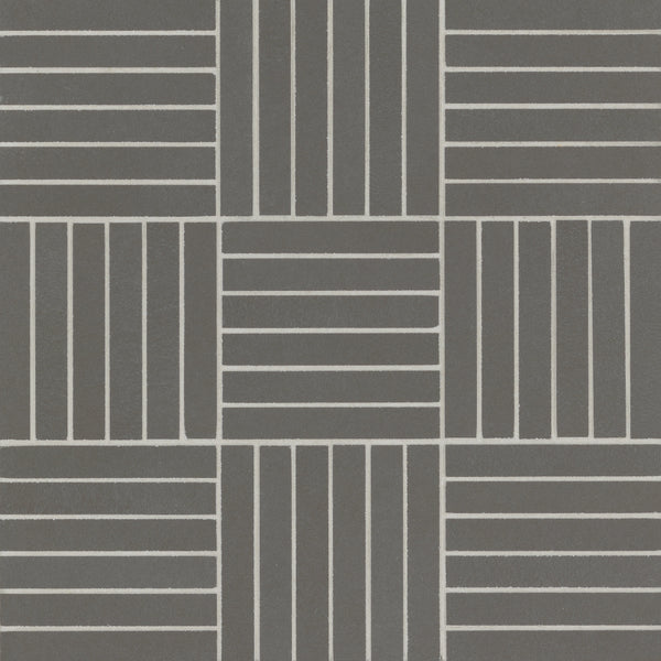Bedrosians Sahara .5" x 4" Matte Crosshatch Porcelain Mosaic Tile in Dark | Item Code 100001050