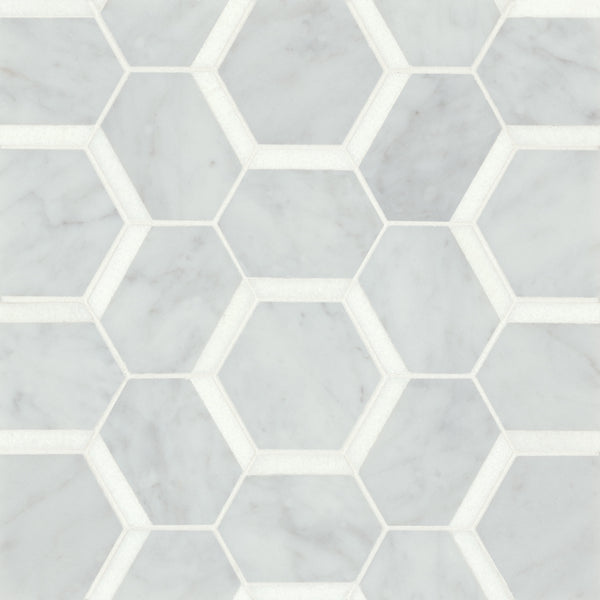Bedrosians Matisse Mosaic 4 Marble Blend in White Carrara & Thassos | Item Code 100001376