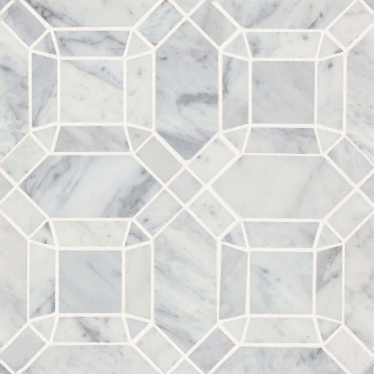 Bedrosians Monet Honed Marble Mosaic 1 Tile in White Carrara | Item Code 100001391