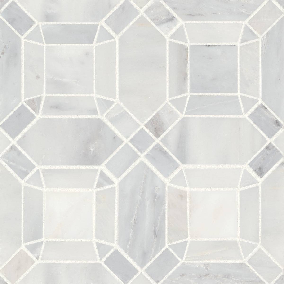 Bedrosians Monet Honed Marble Mosaic 1 Tile in Oriental White | Item Code 100001392