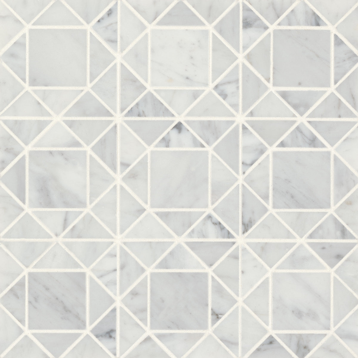 Bedrosians Monet Honed Marble Mosaic 2 Tile in White Carrara | Item Code 100001394