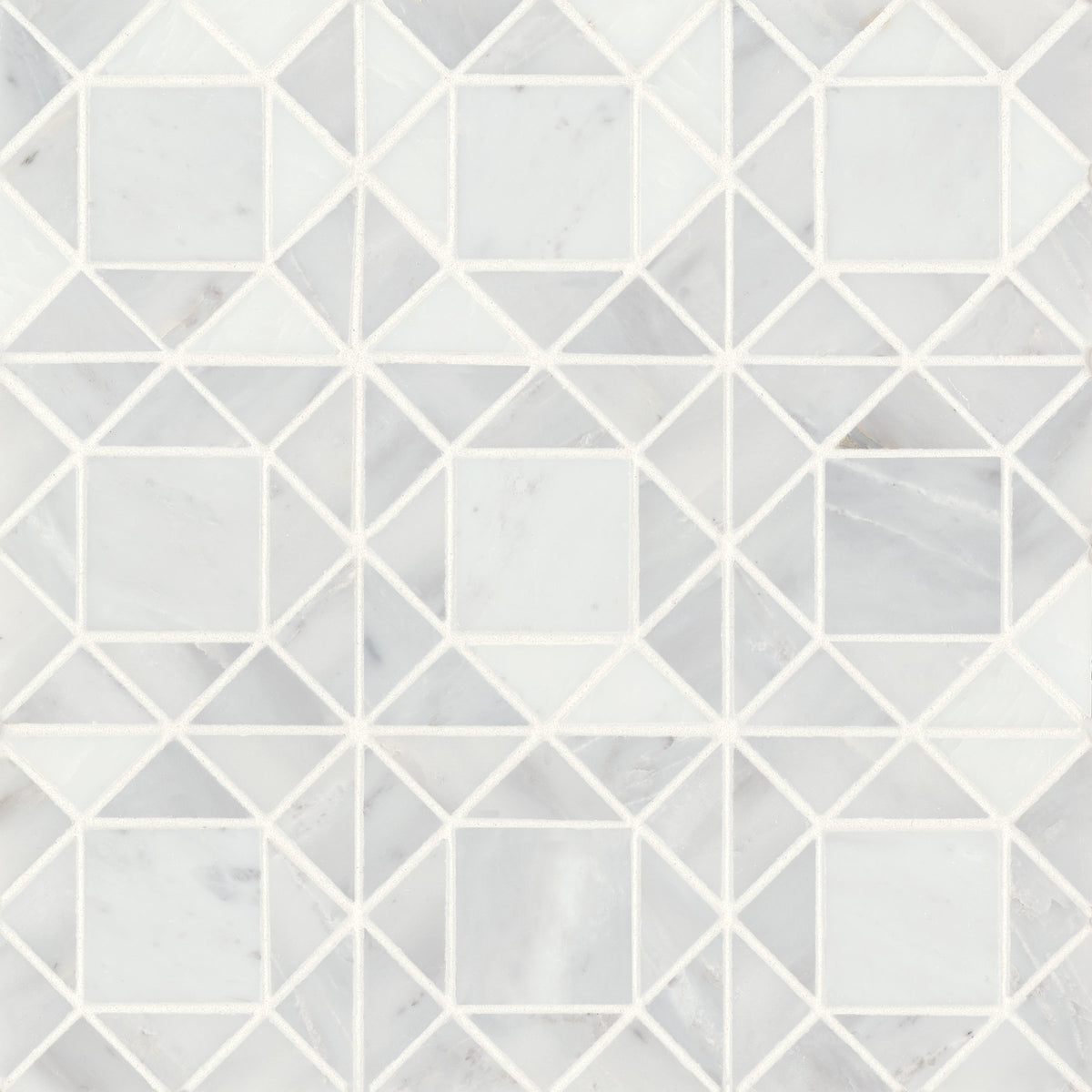 Bedrosians Monet Honed Marble Mosaic 2 Tile in Oriental White | Item Code 100001395