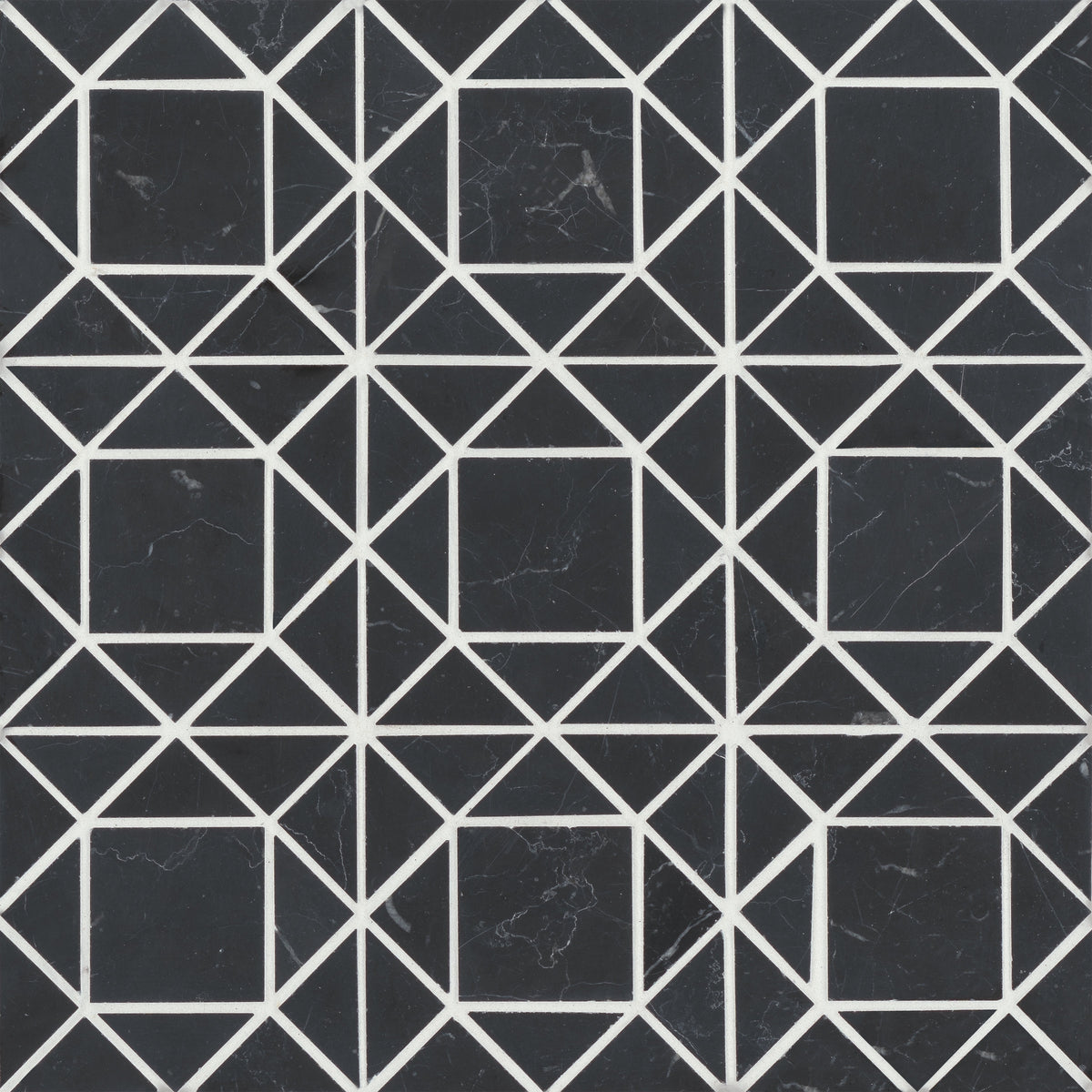 Bedrosians Monet Honed Marble Mosaic 2 Tile in Nero Marquina | Item Code 100001396