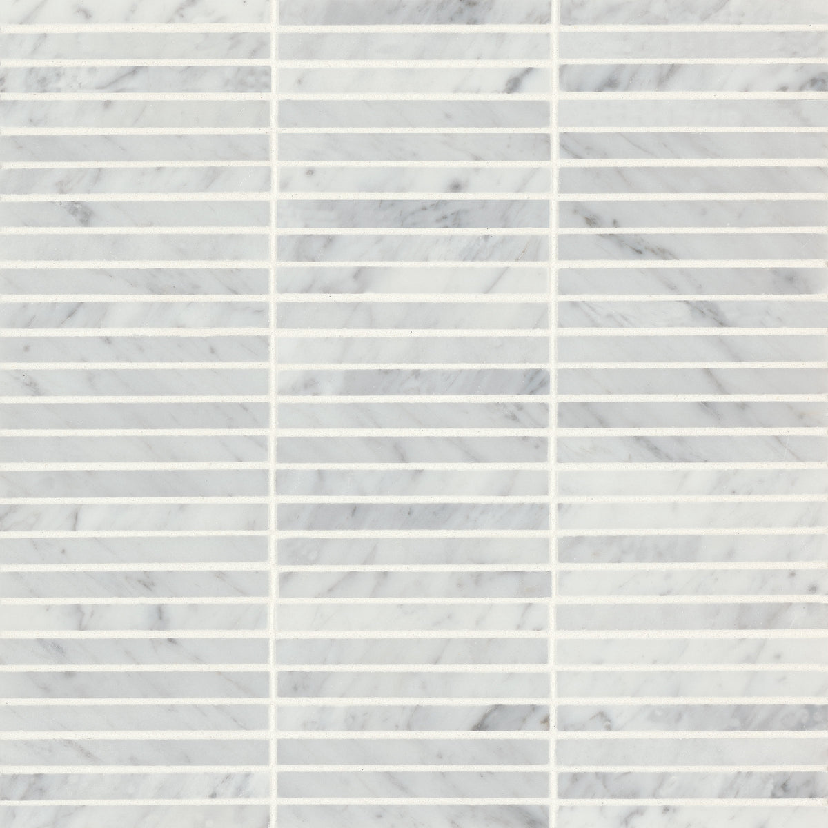 Bedrosians Monet Honed Marble Mosaic 3 Tile in White Carrara | Item Code 100001403