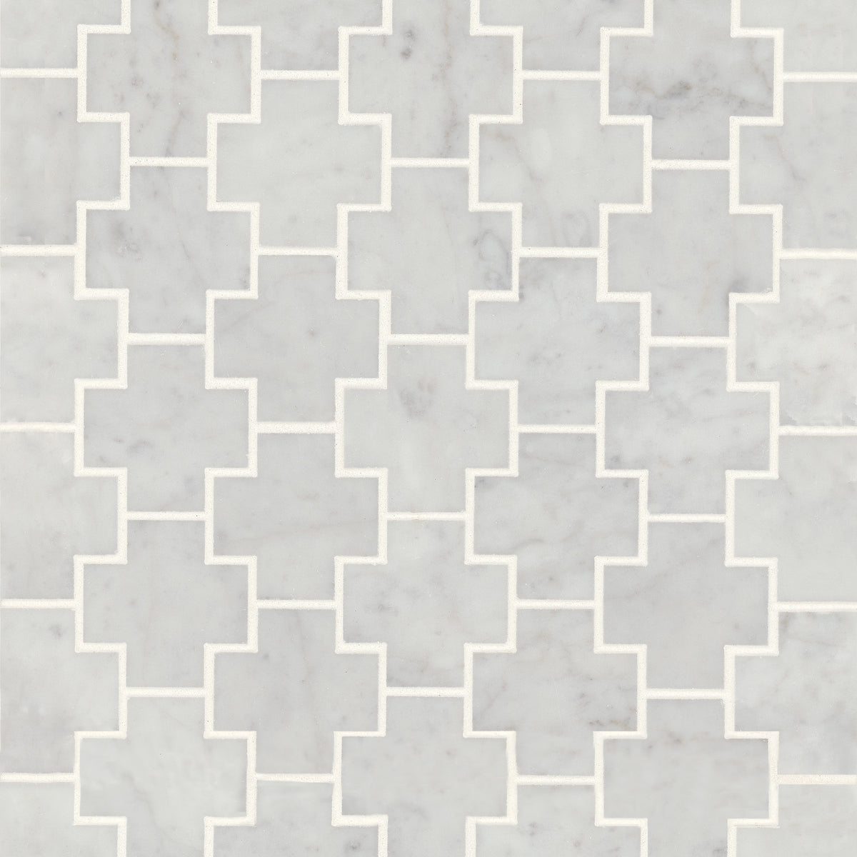 Bedrosians Monet Honed Marble Mosaic 4 Tile in White Carrara | Item Code 100001406